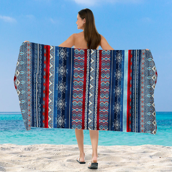 Beach blanket with exclusive geometric tribal design Bowlift
