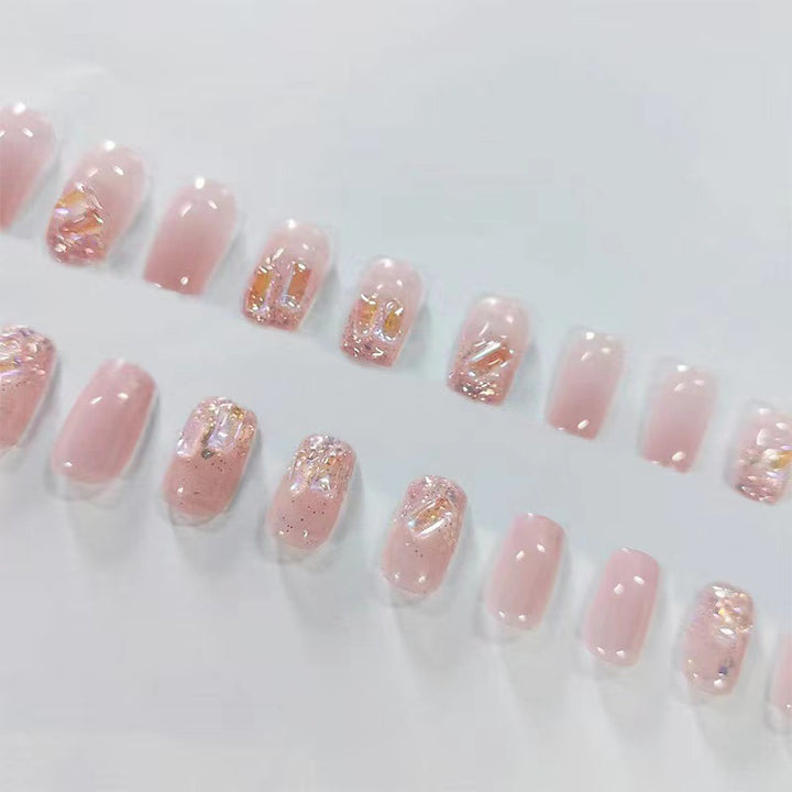 Glitter and gradient design artificial nails Bowlift