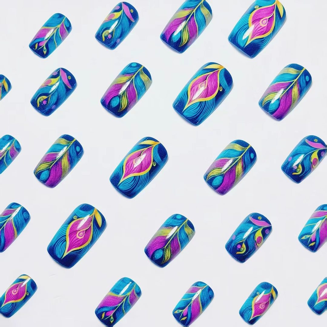 Feather-Inspired Art Nail Wraps Bowlift