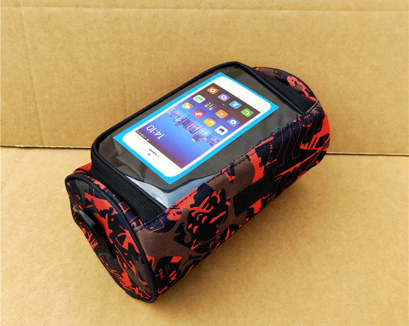 waterproof bicycle handlebar phone bag with touchscreen pocket and zippered cargo Bowlift