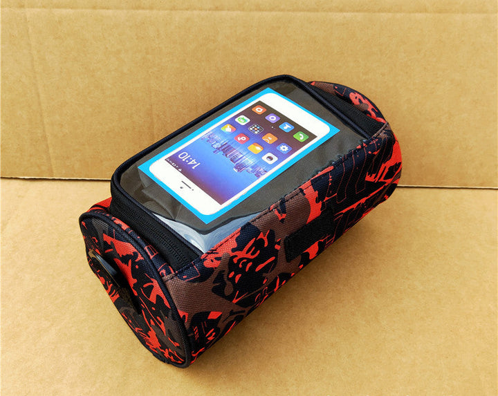 waterproof bicycle handlebar phone bag with touchscreen pocket and zippered cargo Bowlift
