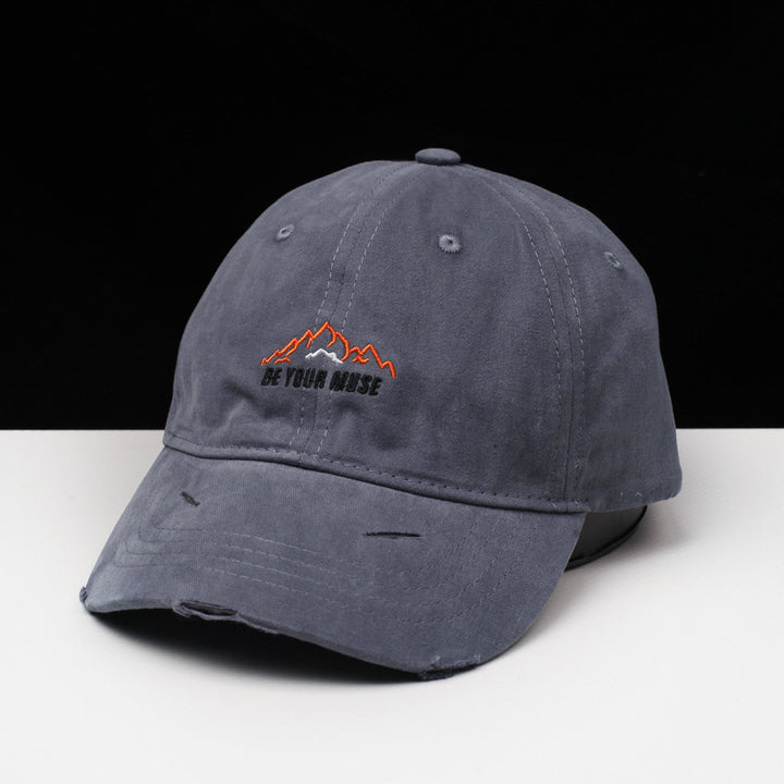 Women's Distressed Cotton Embroidered Baseball Cap Bowlift