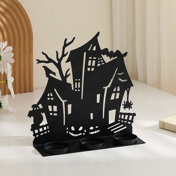 Haunted House Metal Tealight Candle Holder Decor Bowlift
