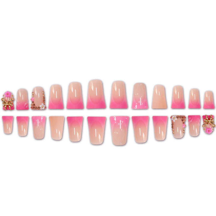Artistic Floral Press-On Nail Set Bowlift