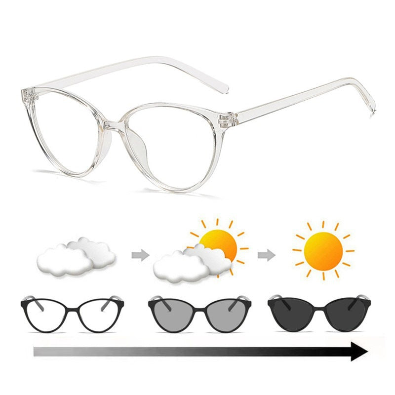 Women's trendy light-sensitive cat-eye glasses Bowlift