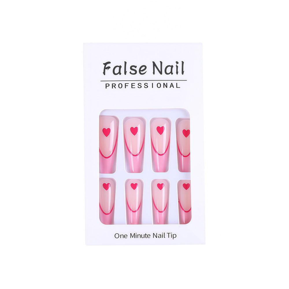 Artificial nails with heart accents Bowlift