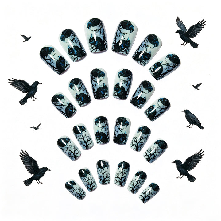 Creative Art Nails in the Elegant Crow Design Bowlift
