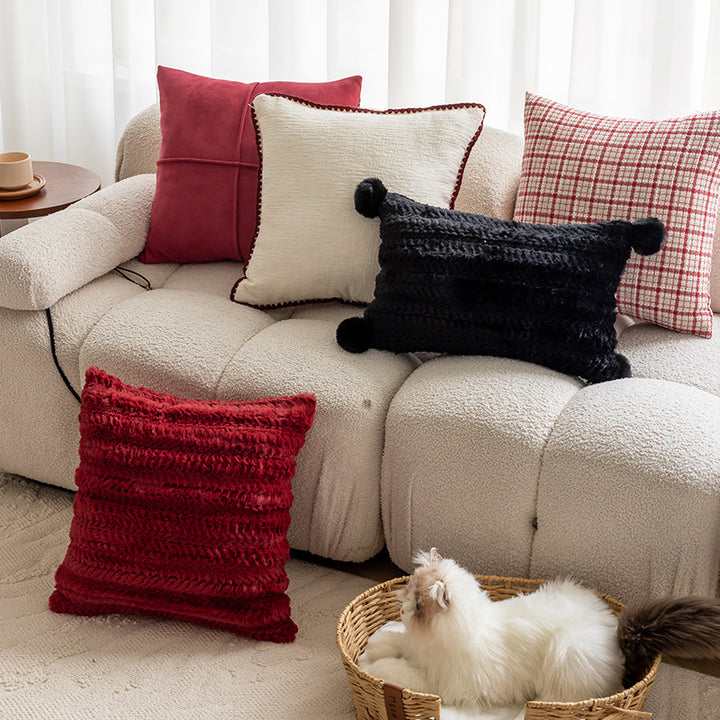 Textured Pom-Pom Decorative Cushion