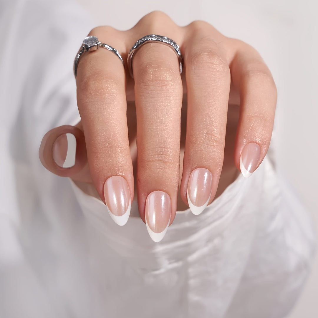 Elegant French Tip Nail Enhancements Bowlift