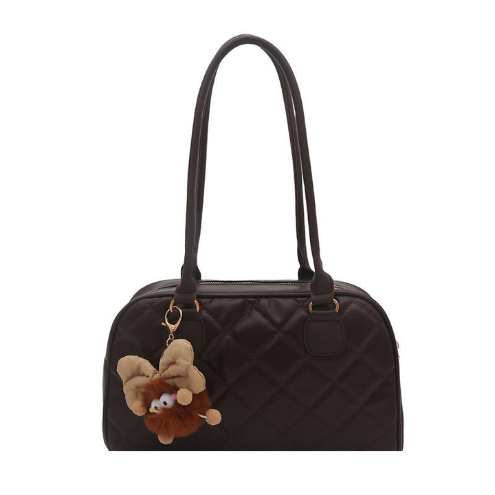 Quilted Faux Leather Handbag Bowlift