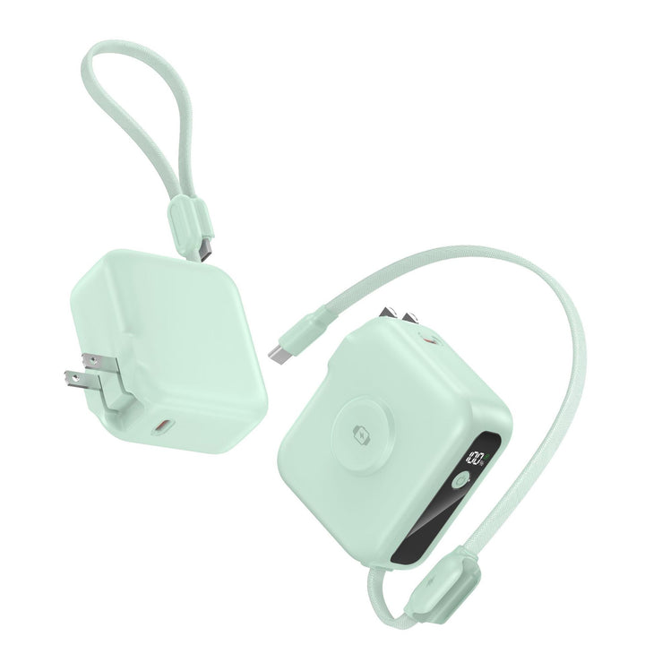 Portable Power Bank Charger with Foldable Plug and USB Type C Cable Bowlift