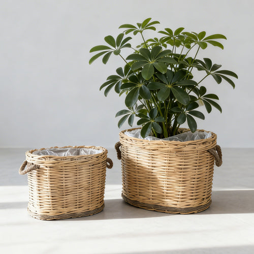 Rustic laundry basket with decorative handles Bowlift