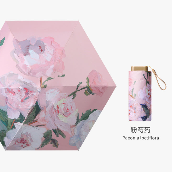 Women's elegant folding umbrella with floral patterns Bowlift