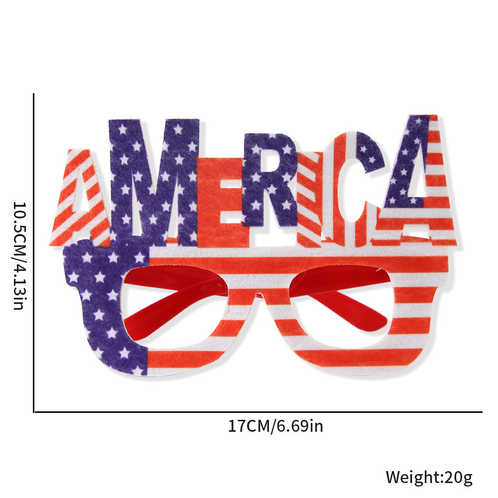 Unisex nan novelty hand-shaped patriotic party eye glasses with finger-frame design Bowlift