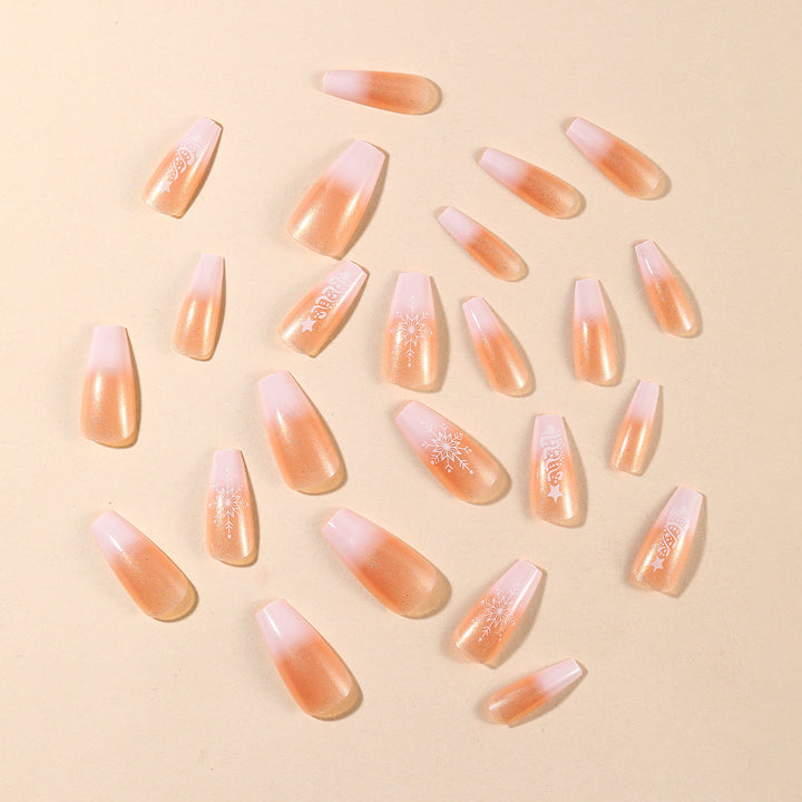 Decorative Winter-Themed Acrylic Nail Art Extensions Bowlift