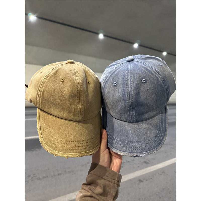 Women's Distressed Denim Baseball Cap Bowlift 1784084028