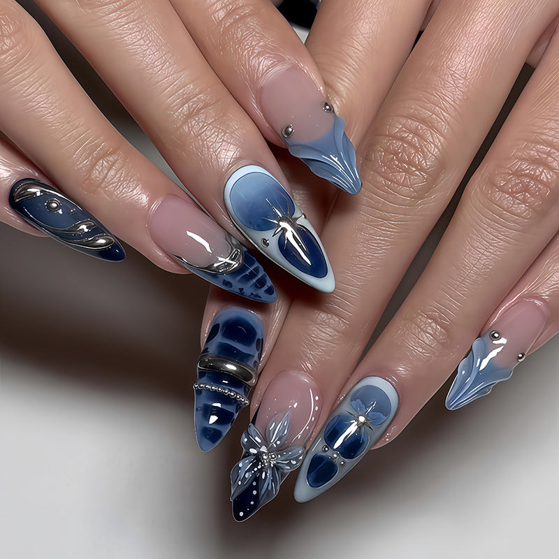 Luxurious Artistic Full Cover Press-On Nails Bowlift