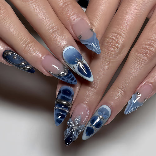 Luxurious Artistic Full Cover Press-On Nails Bowlift