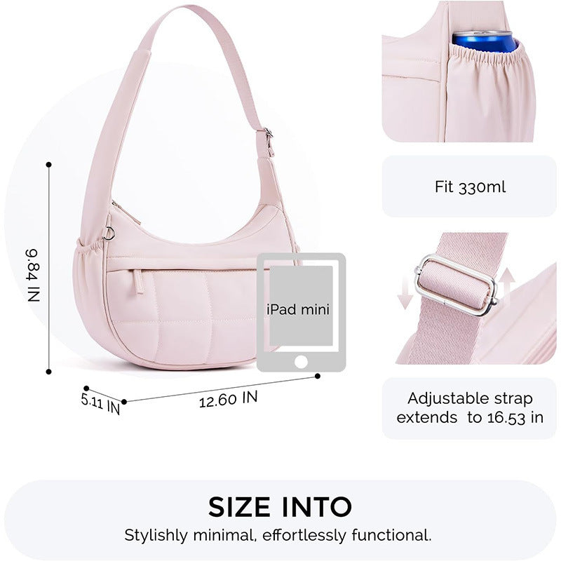 Fashionable shoulder bag with quilted surface Bowlift