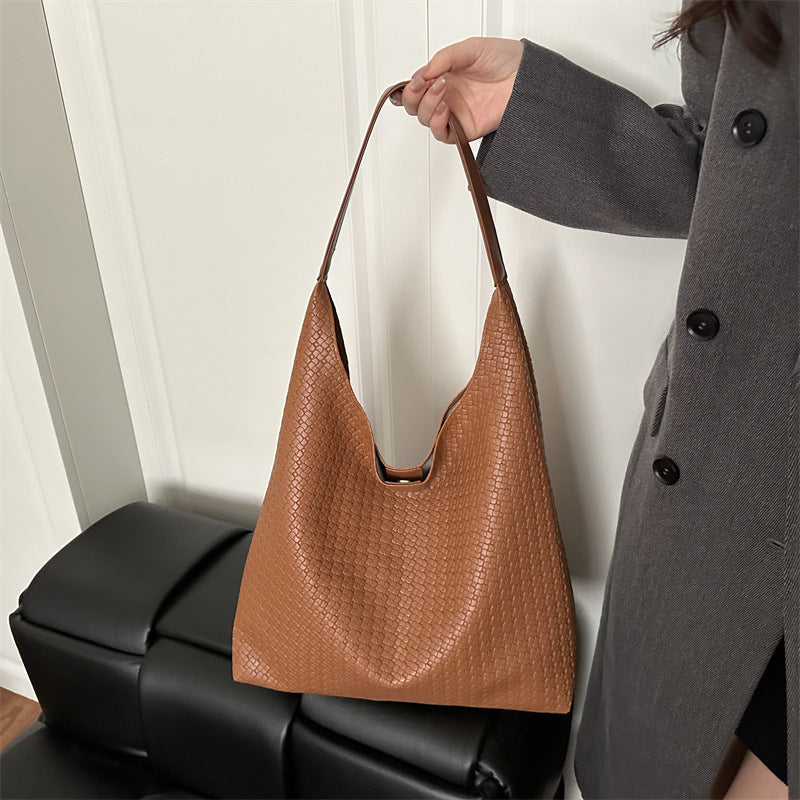 WoTextured Fabric Slouchy Tote Bag Bowlift