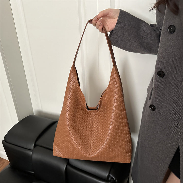 WoTextured Fabric Slouchy Tote Bag Bowlift