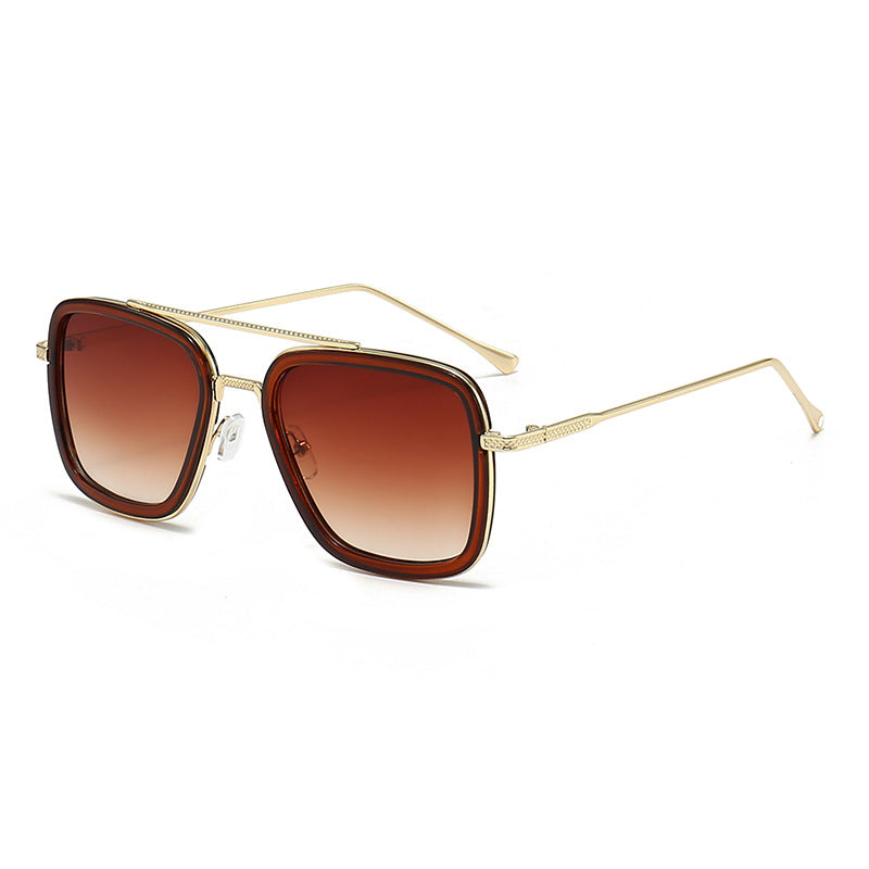 Women's fashionable square sunglasses with glamorous metal frame Bowlift