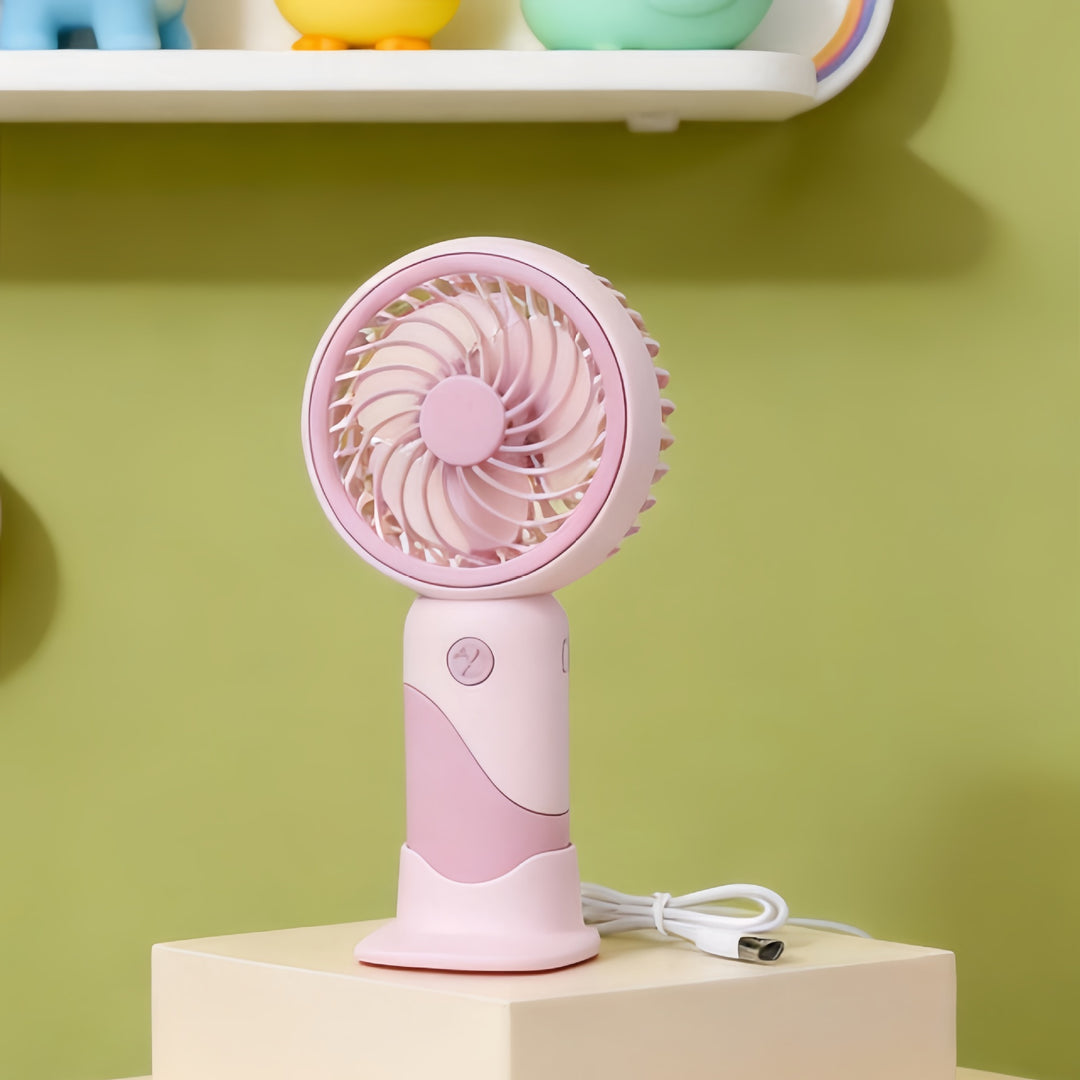 Women's Portable Handheld Fan with Rotating Head and USB Charging Function Bowlift