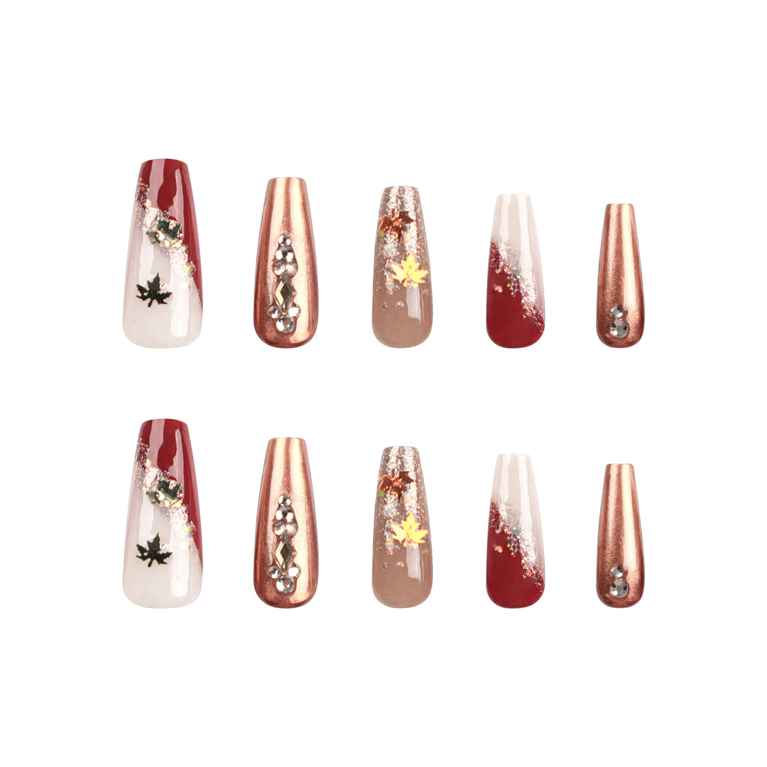 Artful Nail Extensions with Glitter and Flower Accents Bowlift