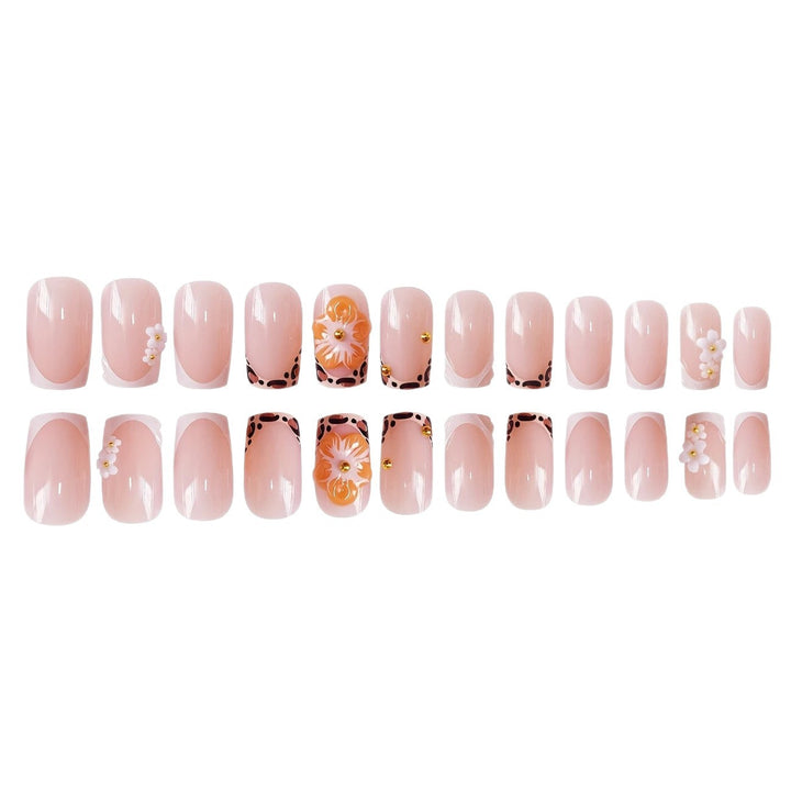 Decorative Floral Press-On Nail Art Bowlift