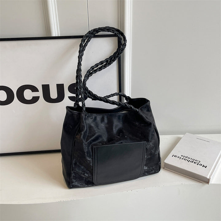 Stylish Braided Handle Handbag Bowlift