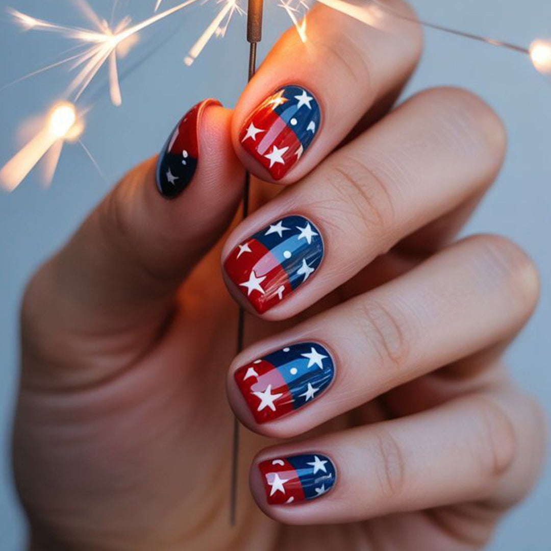Patriotic Nail Art Design Bowlift