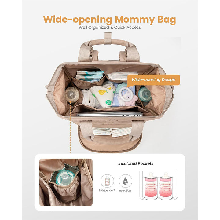 Multifunctional diaper backpack with insulating compartments Bowlift