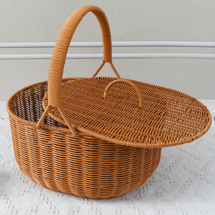 Artisan Woven Picnic Basket Bowlift
