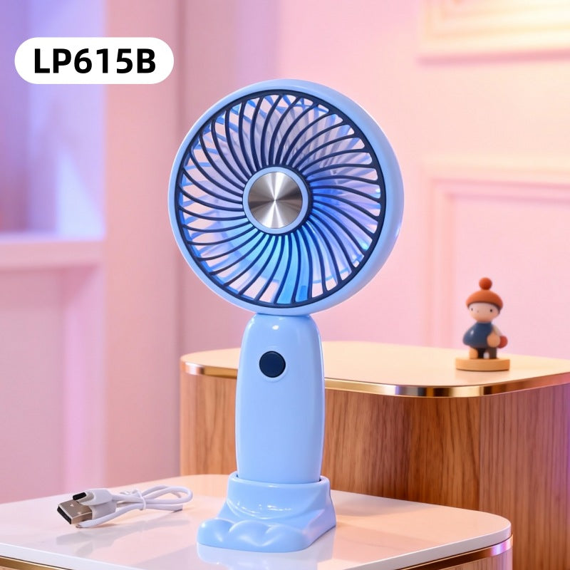 Women's Portable Handheld Swing Fan with LED Lighting Bowlift