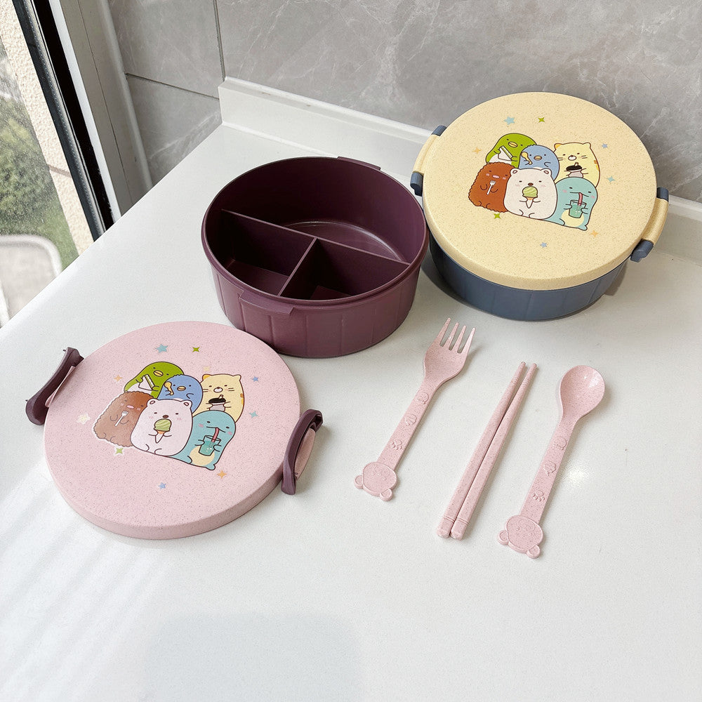 Fun Animal Print Bento Bowl with Cutlery Set