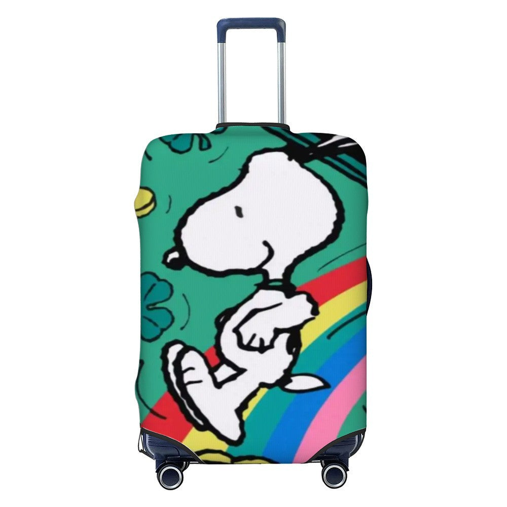 Unisex nano elastic suitcase cover with Snoopy comic motif, stretchy protective cover for trolley with four wheels Bowlift