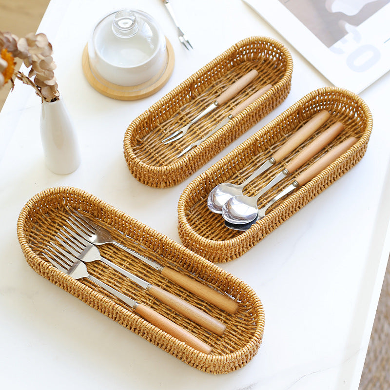 Oval Woven Storage Tray Bowlift