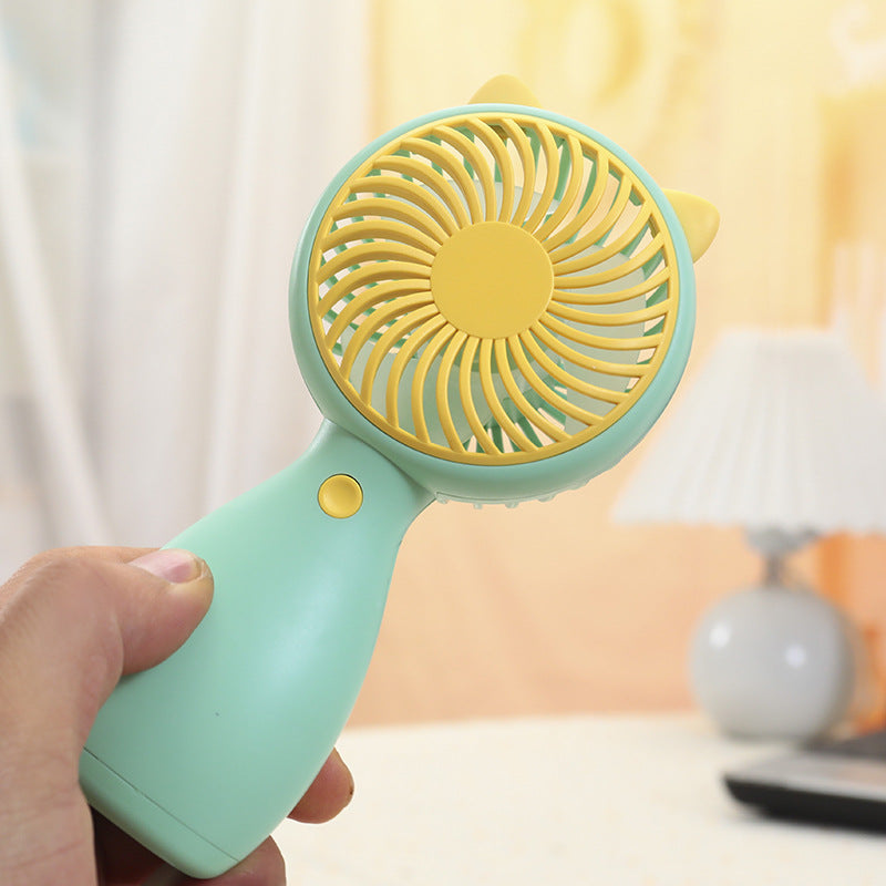 Women's Portable Mini Fan with Animal Ears and USB Charging Function Bowlift