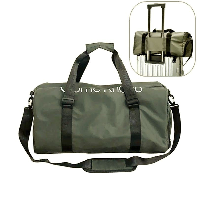 Travel bag with integrated trolley attachment system Bowlift