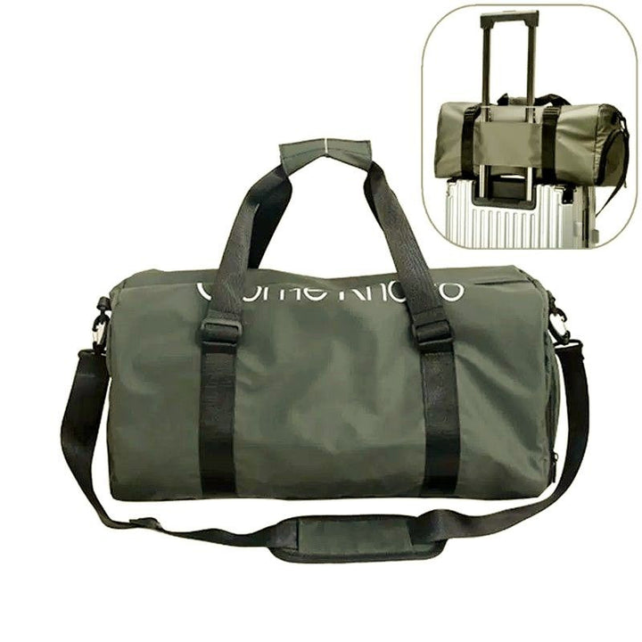 Travel bag with integrated trolley attachment system Bowlift