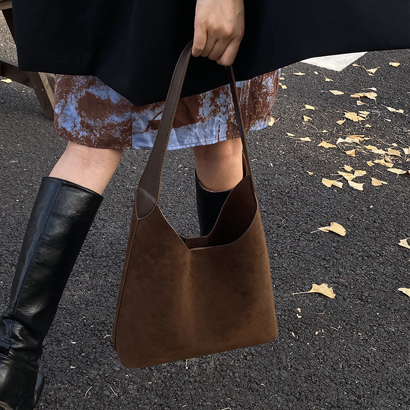 Suede Hobo Handbag Bowlift