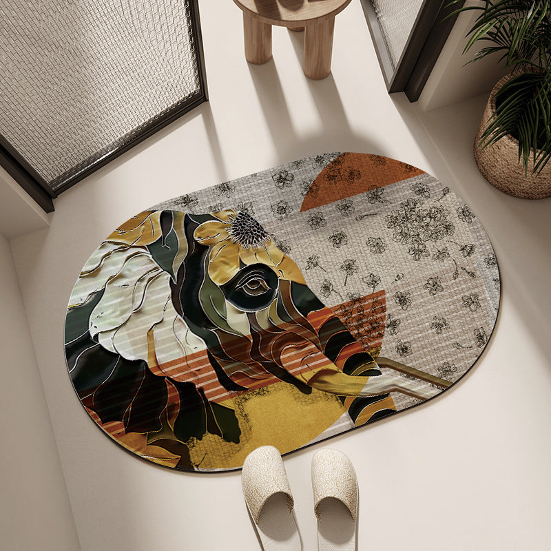 Artistic Horse-Themed Bath Mat Bowlift