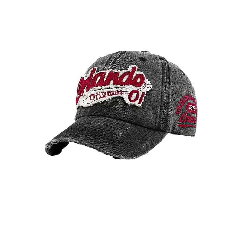 Men's Distressed Vintage-Inspired Baseball Cap Bowlift