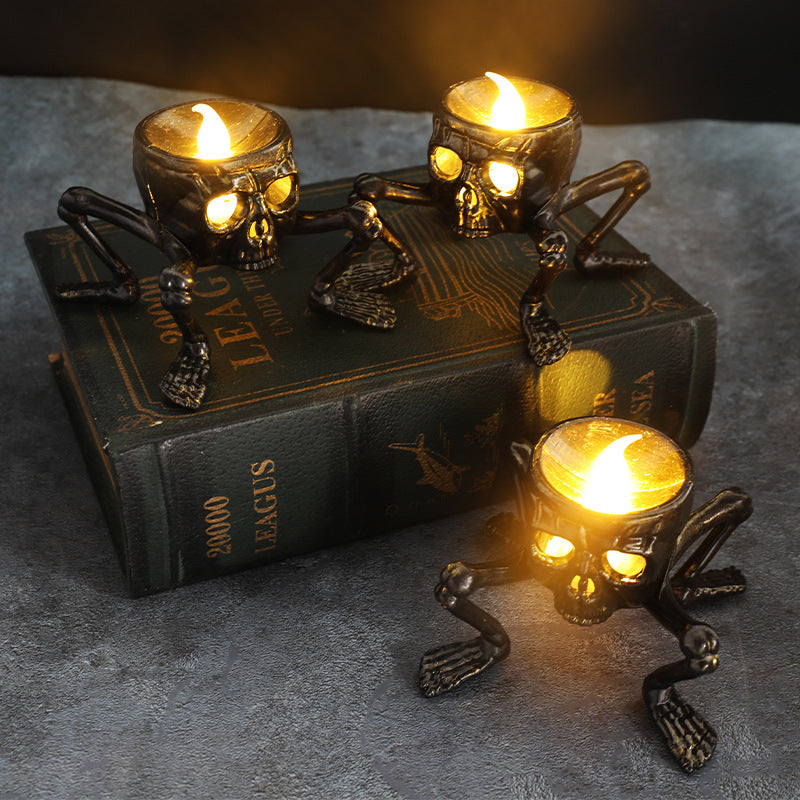 Decorative Halloween Skull Candle Holder