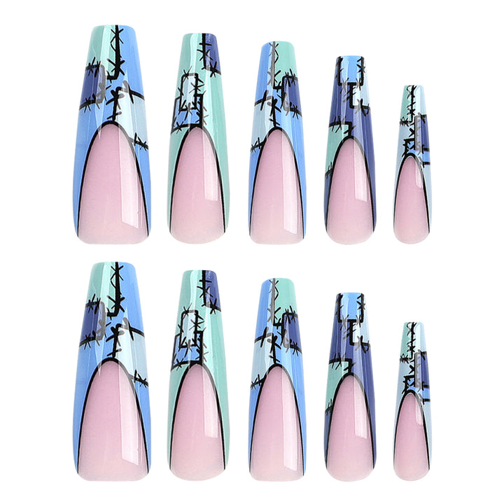 Artistic stiletto nails with modern decorative accents Bowlift