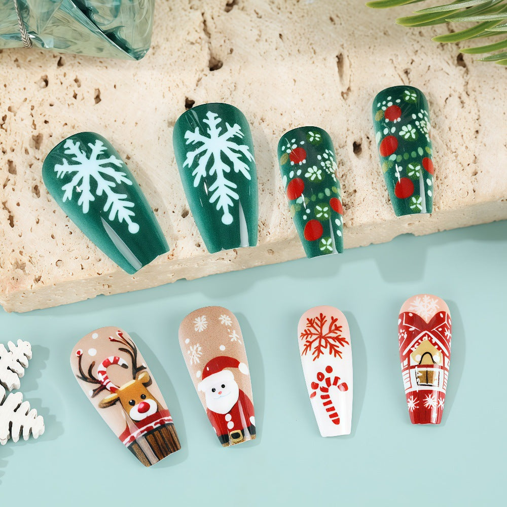 Artificial Nails Set with Festive Christmas Designs Bowlift