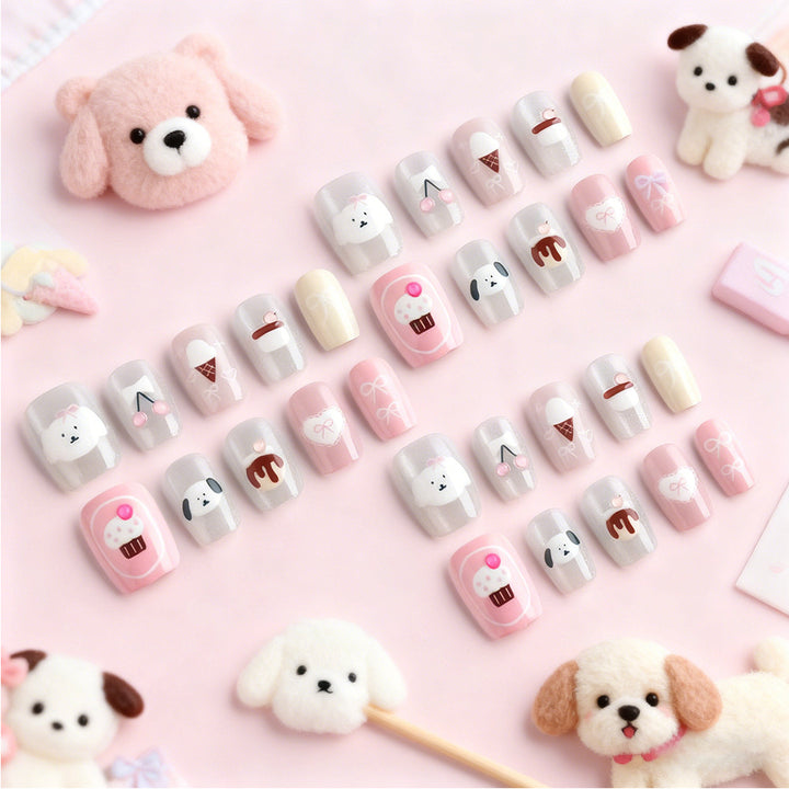 Cute Themed Press-On Nail Set Bowlift