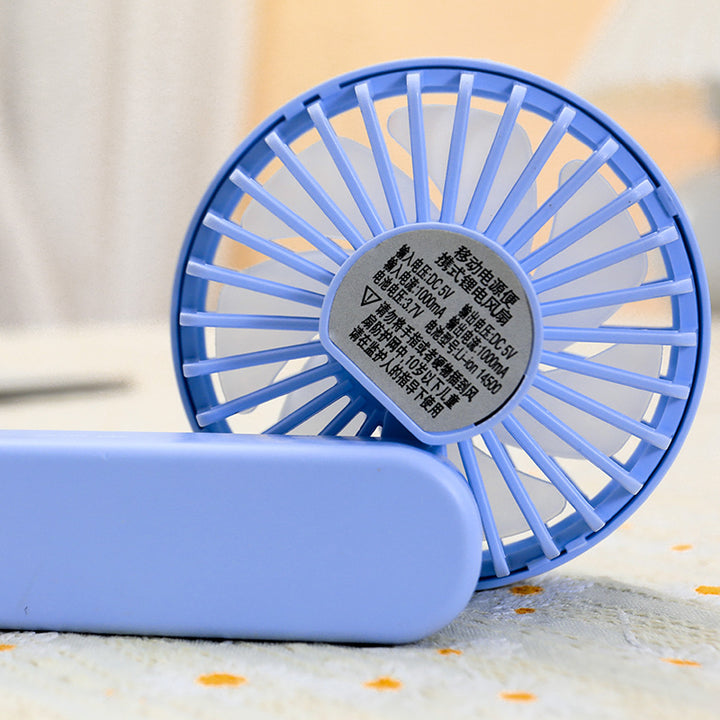 Women Portable Hand Fan with Integrated Handle and USB Connection Bowlift