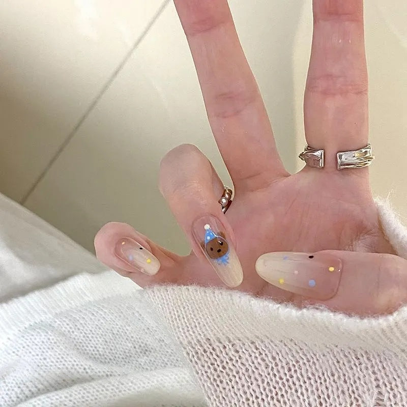 Artificial nails with cute animal designs Bowlift