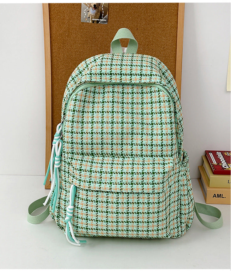 Stylish Plaid Patterned Backpack
